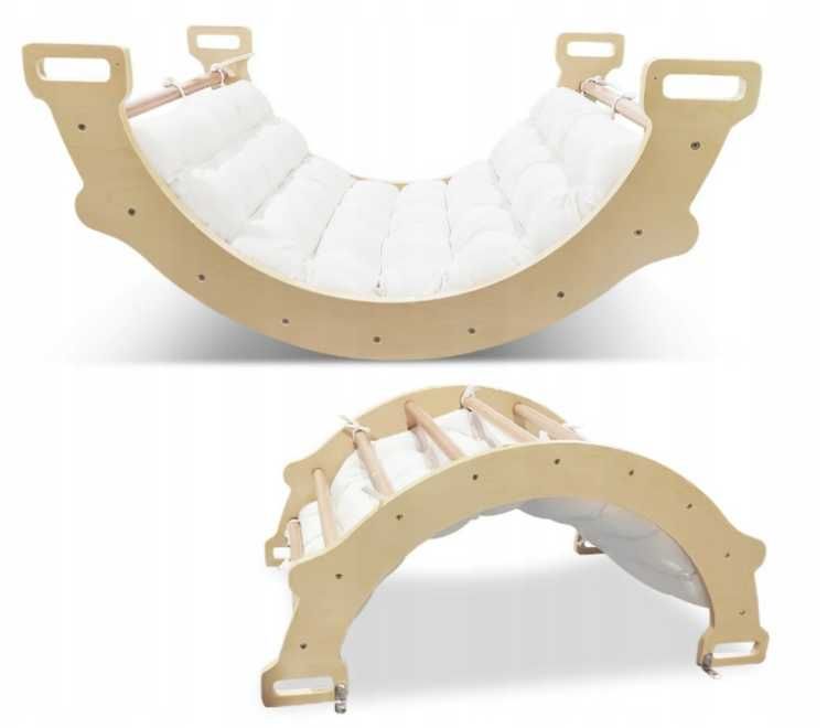 Drewniana huśtawka z poduszką Costway