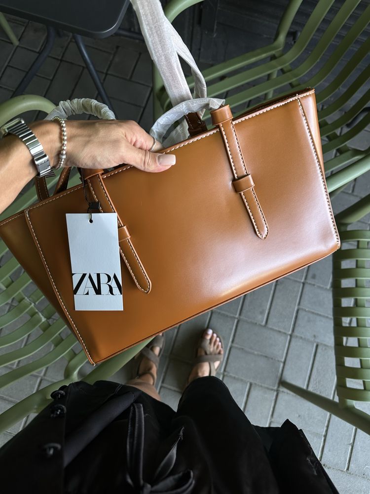 Сумка Zara, жіноча сумка, коричнева сумка, чорна сумка