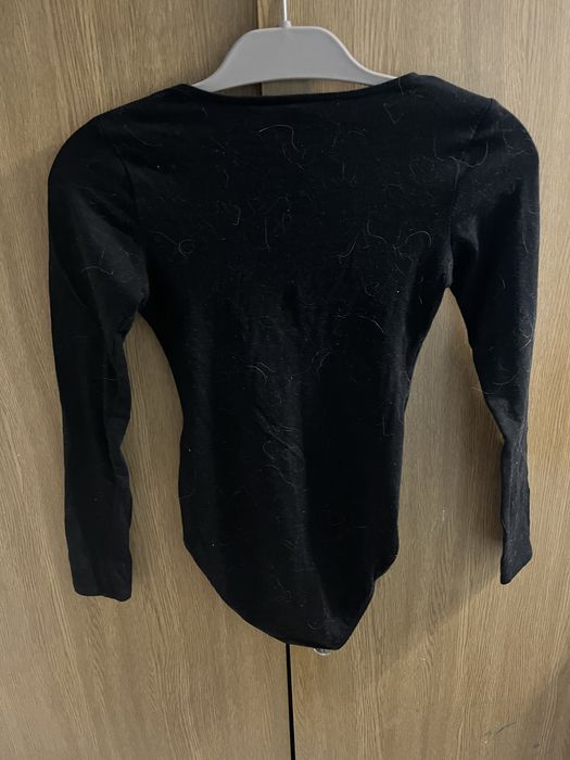 Body dopasowane czarne wiązane na dekolcie h&m 34 XS 36 S hm