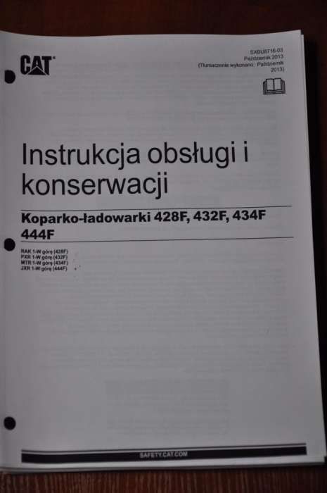 Instrukcja obsługi DTR podręcznik operatora CAT 428F 432F 434F 444F
