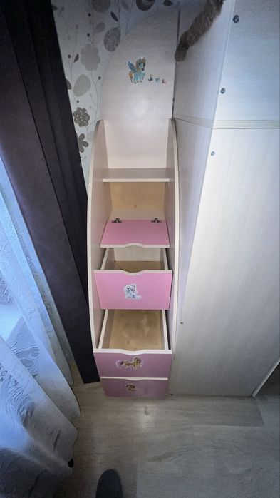 Кровать-чердак со столом Мидленд Fmebel 80x190