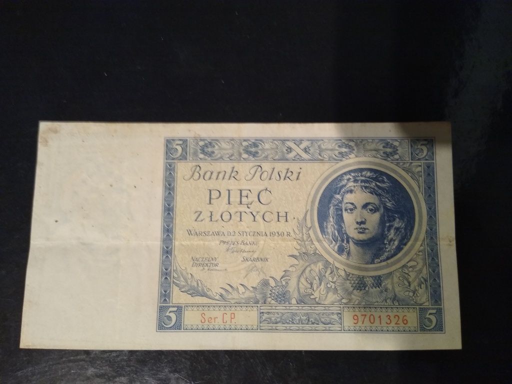 Banknot 5 złoty 1930 r.