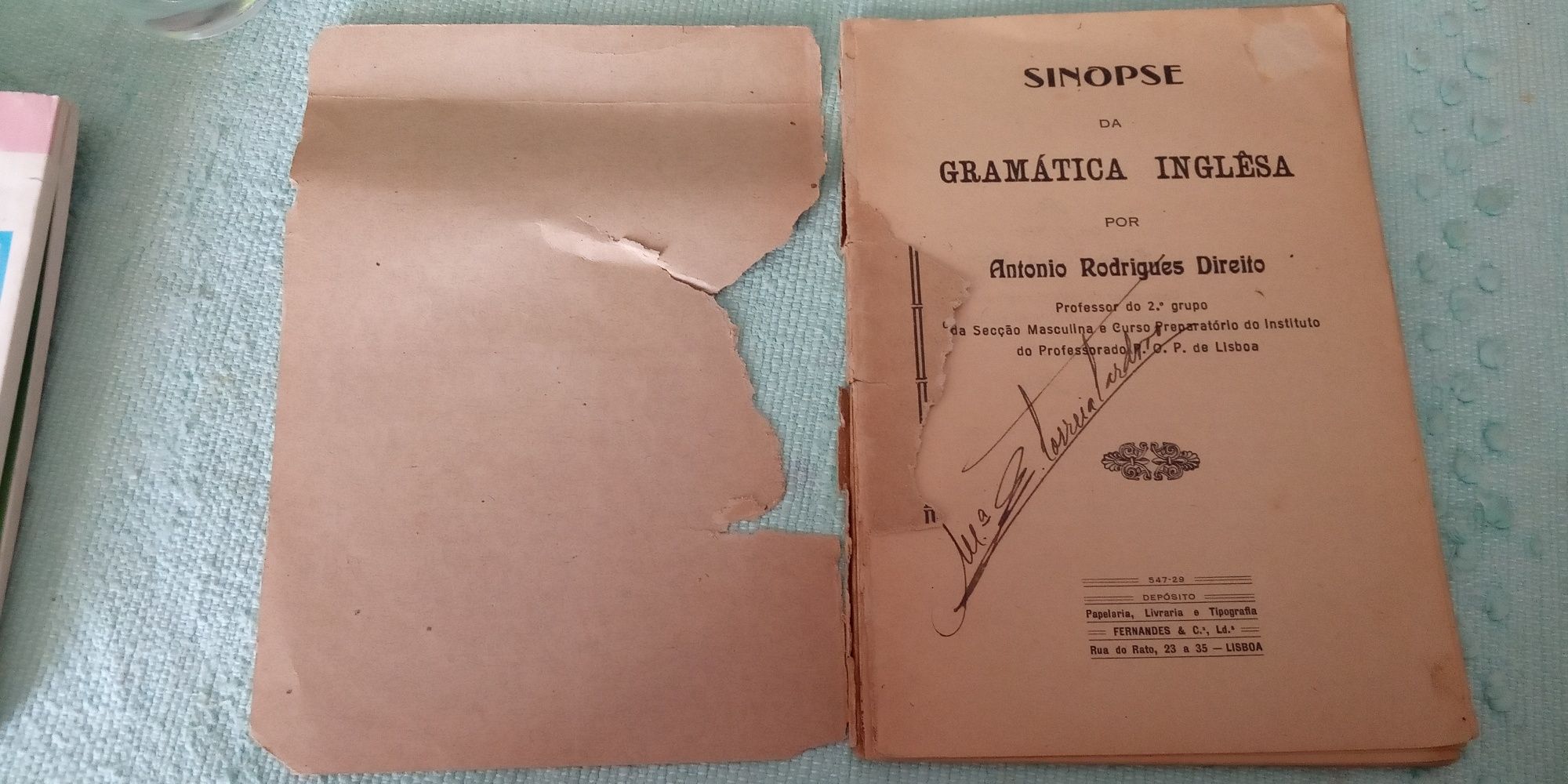 Gramática inglesa 1929 em bom estado.