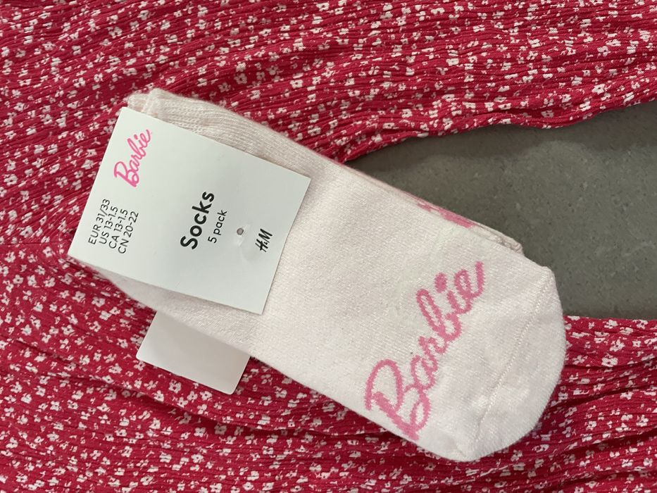 Nowy 5 pak skarpetek Barbie H&M krótkie 31-33