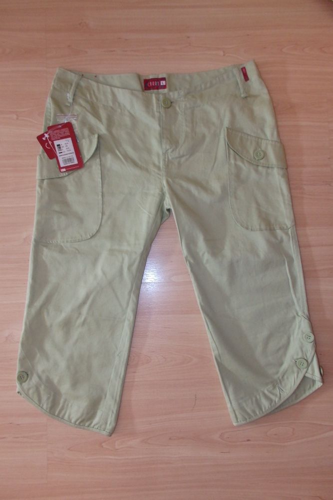 NOWE z metkami CARRY pistacjowe bermudy rybaczki M/L spodnie 3/4