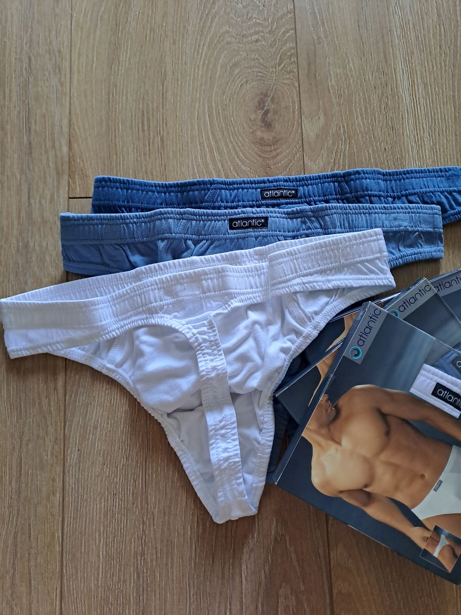 3x Stringi męskie Atlantic, rozmiar XL, mix kolorów