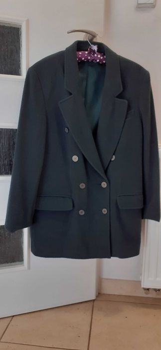 żakiet marynarka damska dwurzedowa42 ciemna zieleń kaszmir wełna