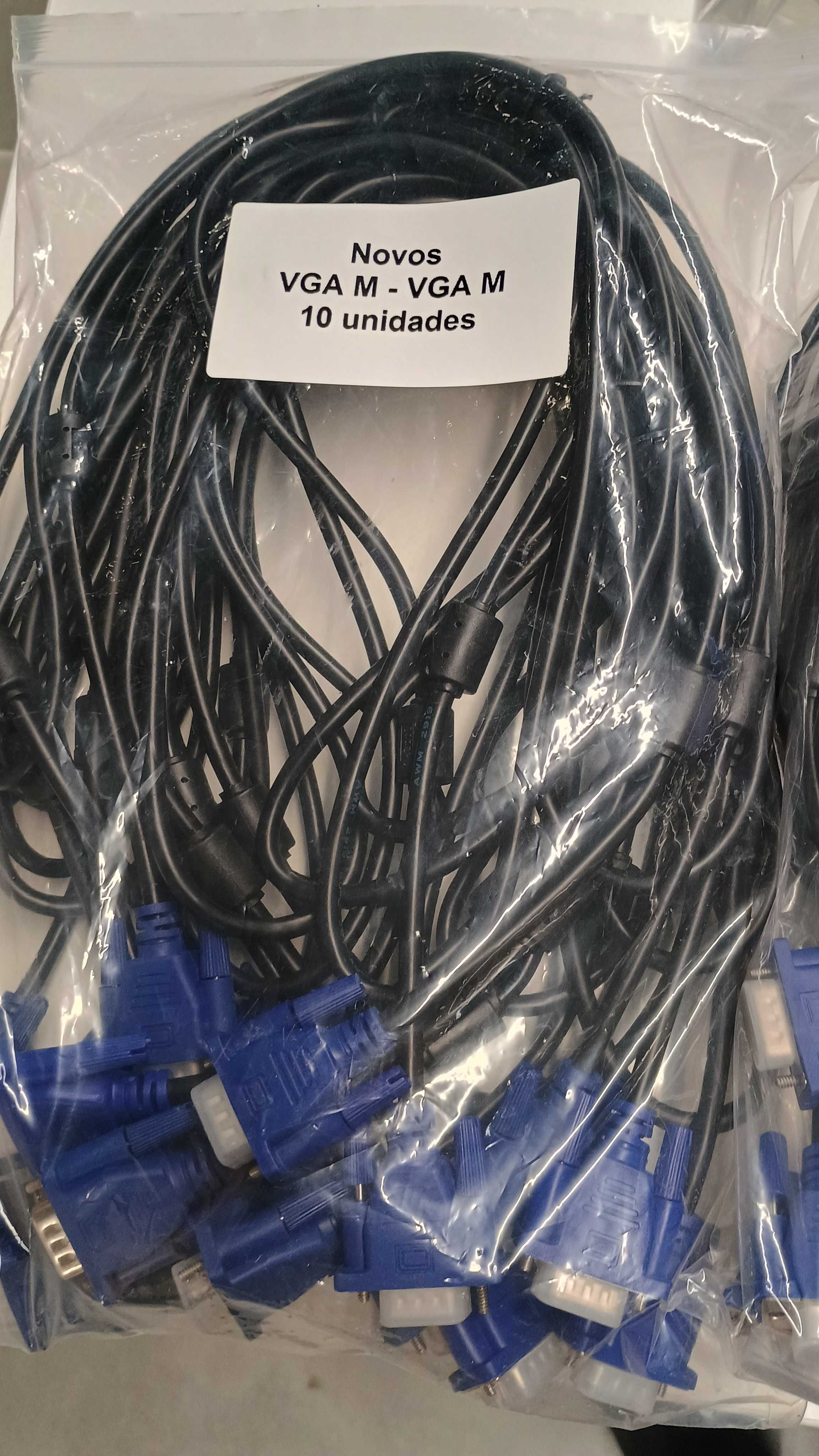 Cabos de vídeo VGA M - VGA M (47 uni) e VGA F - VGA F (4 uni)