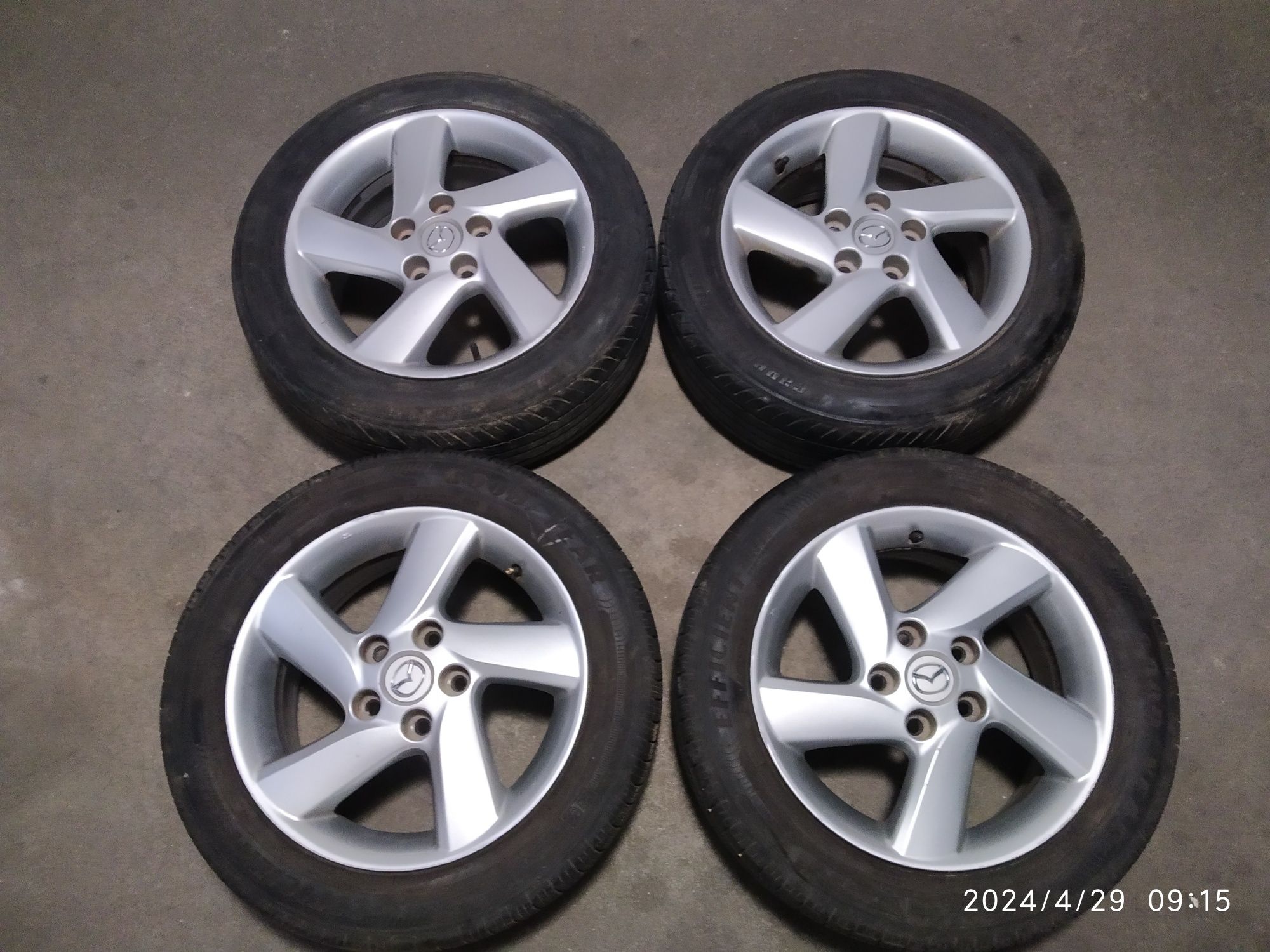 R16 5x114.3 Mazda oryginalne felgi 7j et55 +opony letnie