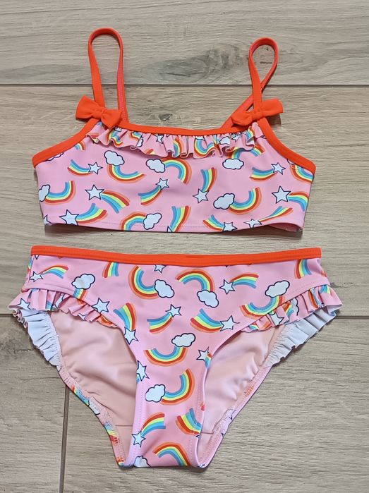 H&M 110/116 strój kąpielowy bikini kostium dla dziewczynki różowy