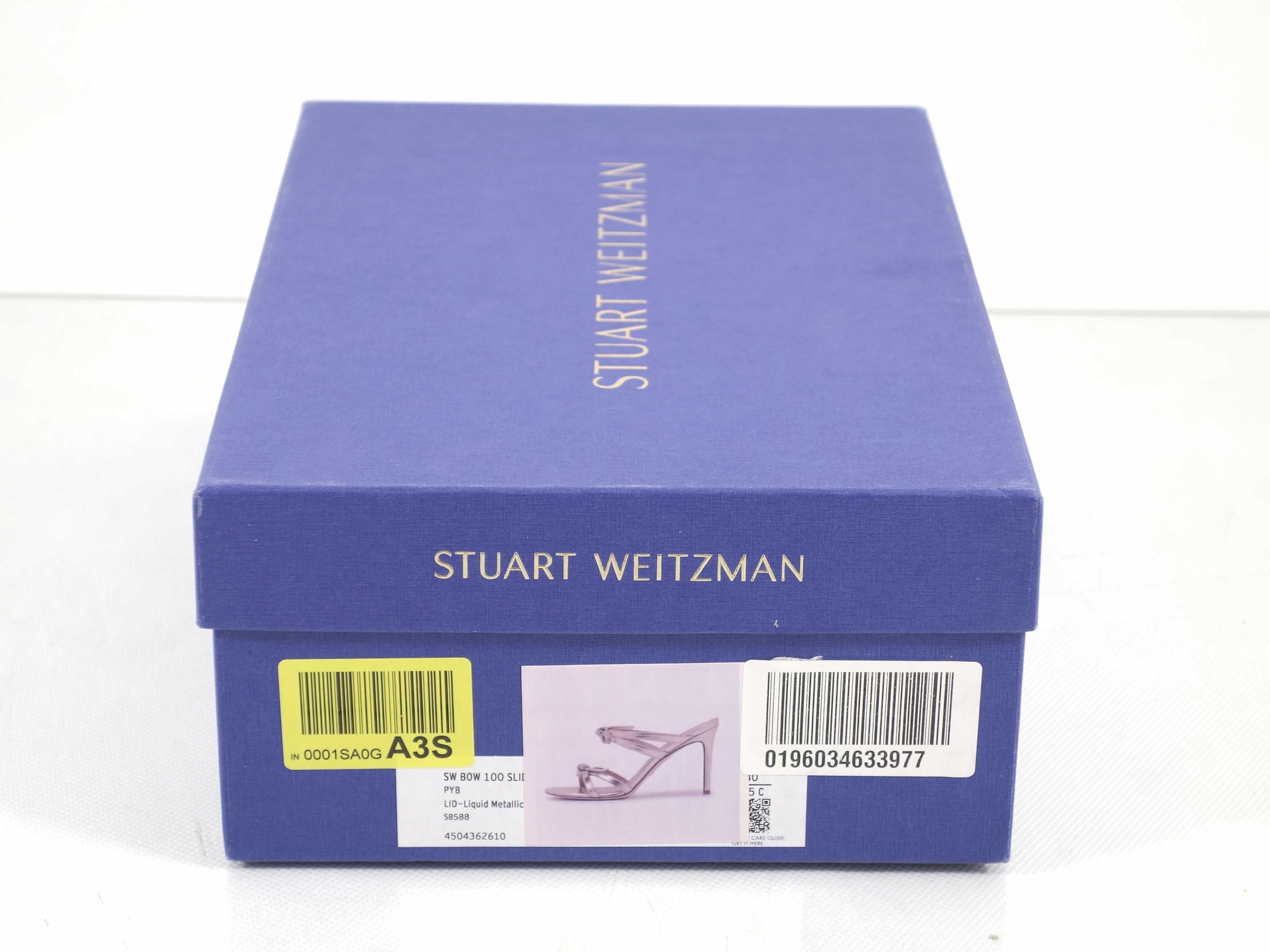 STUART WEITZMAN SW BOW Nowe Sandały Skórzane Na Obcasie  40