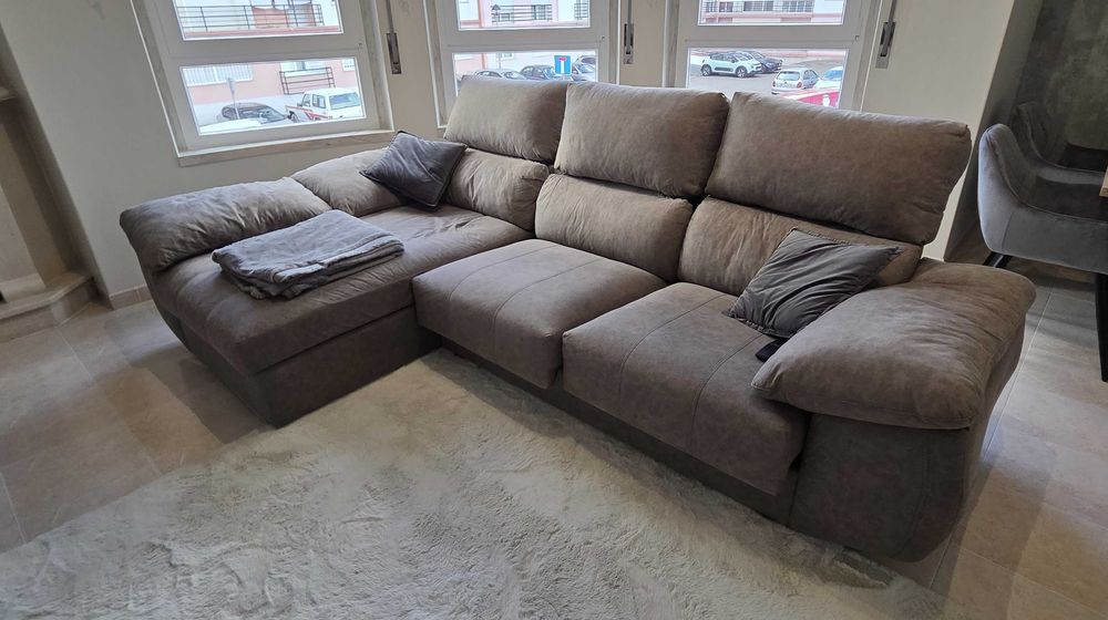 sofá chaise longue 3 lugares - NOVO