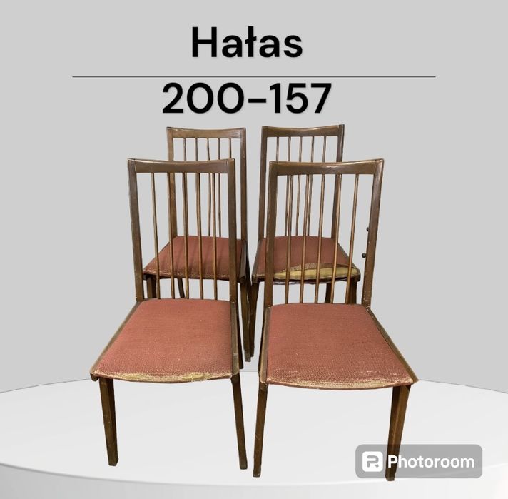 4 krzesła PRL Rajmund Hałas Motylek 200 - 157 do renowacji