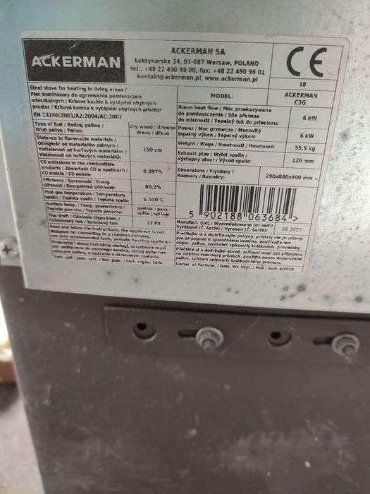 Piec żeliwno-stalowy Ackerman C3G 6 kW