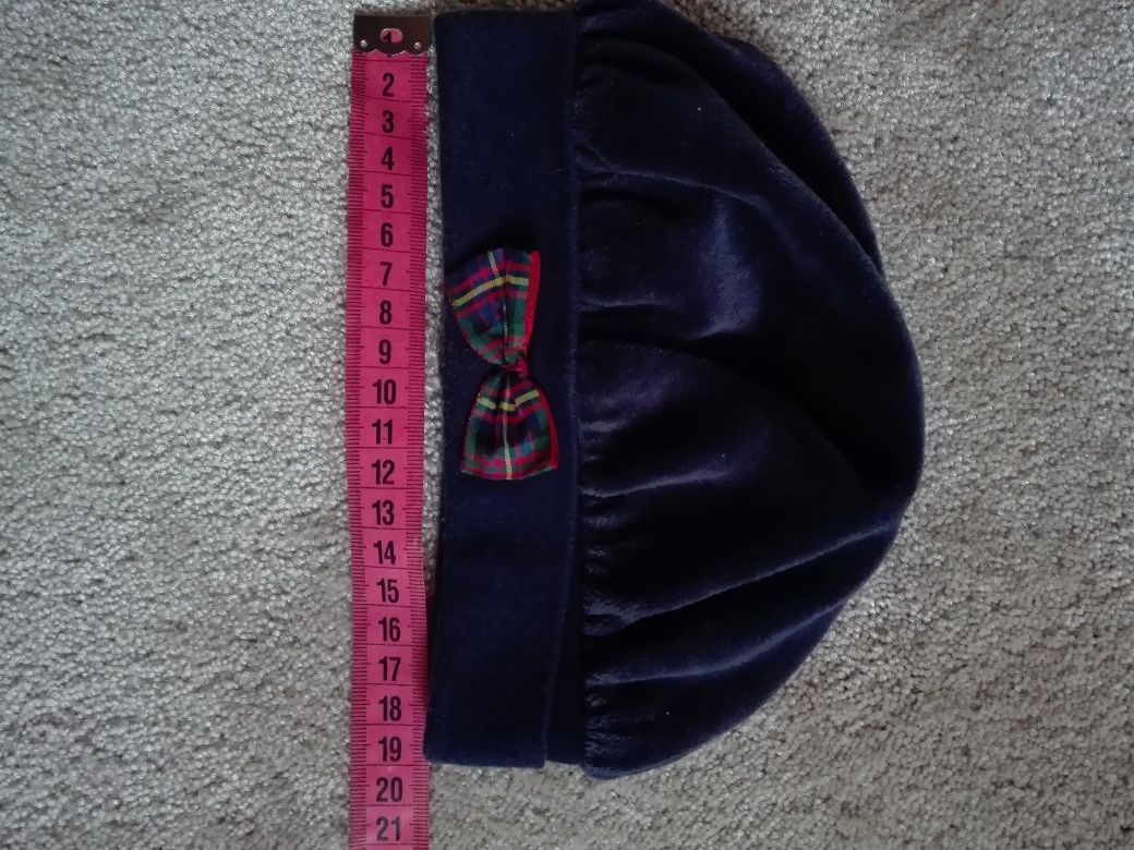 H&M beret świąteczny granatowy rozmiar 50-56