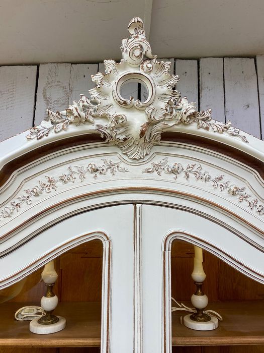 Biała BIBLIOTEKA witryna  Rokoko LUDWIK XV Francja 1899r. Antyk