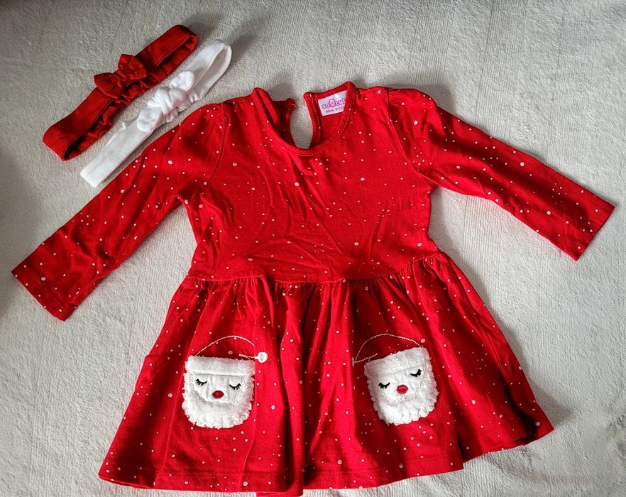 Świąteczny komplet, minnie, sukienka, body leginsy dla dziewczynki