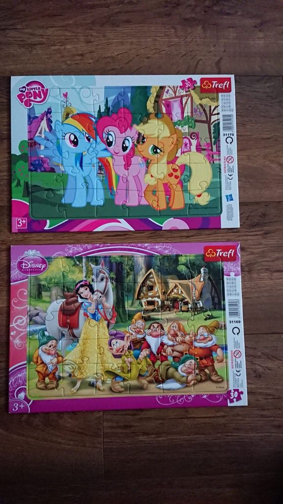 Trefl puzzle ramkowe w ramce 2szt.=8zł My Little Pony, Królewna Śnież