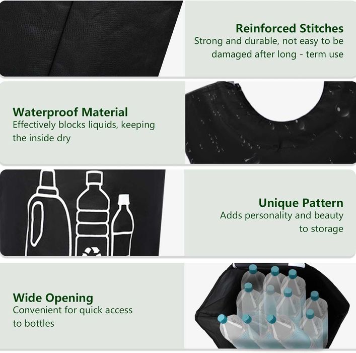 Torba z uchwytami do przechowywania butelek prania 72x38 cm
