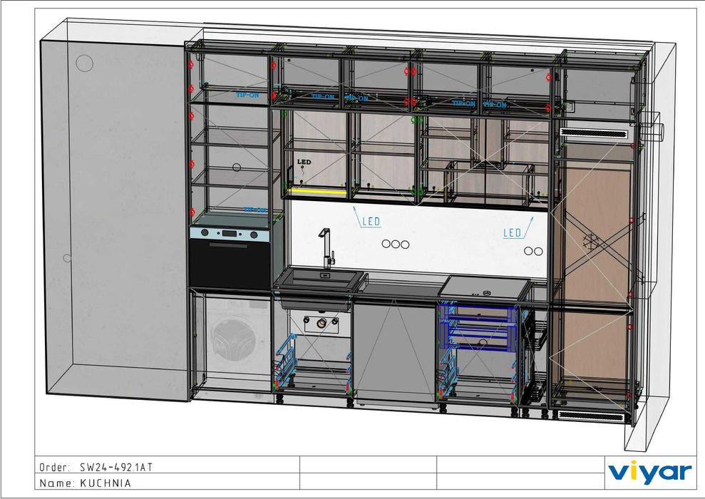 Konstruktor mebli/Projektowanie mebli/Rysunki techniczne/Plan rozkroju