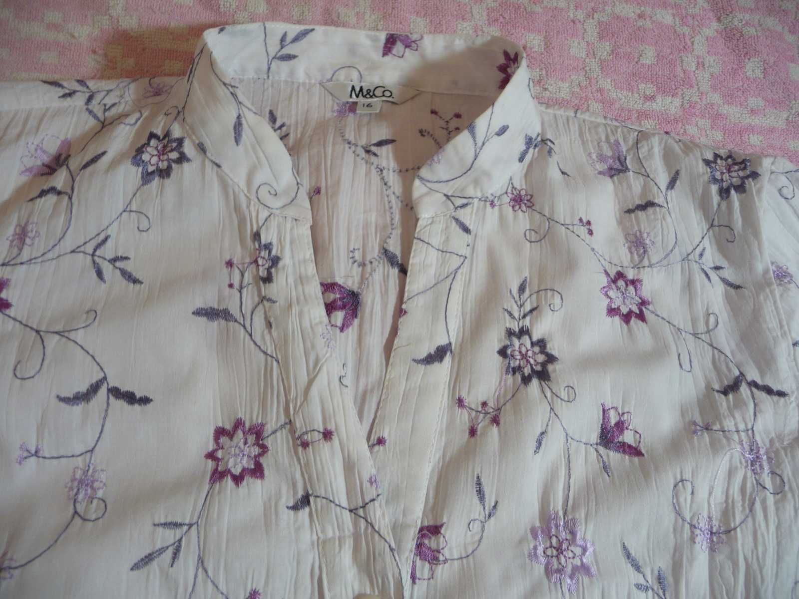 Блузка-рубашка с вышивкой "M & Co", XL