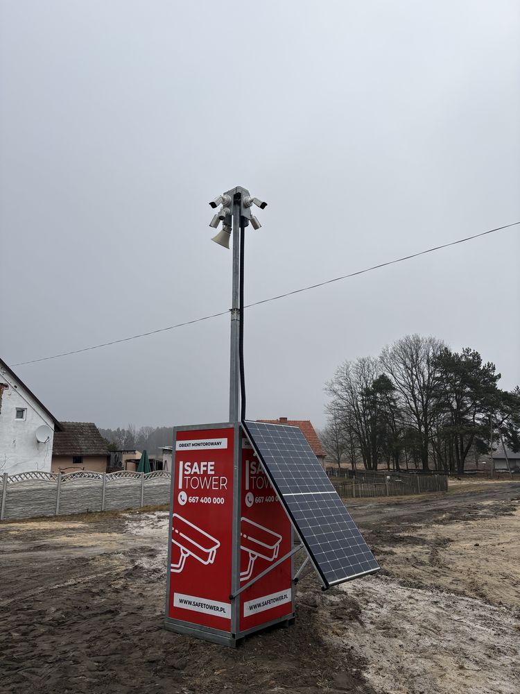 Mobilna wieża monitoring kamery budowa ochrona safetower tower maszt