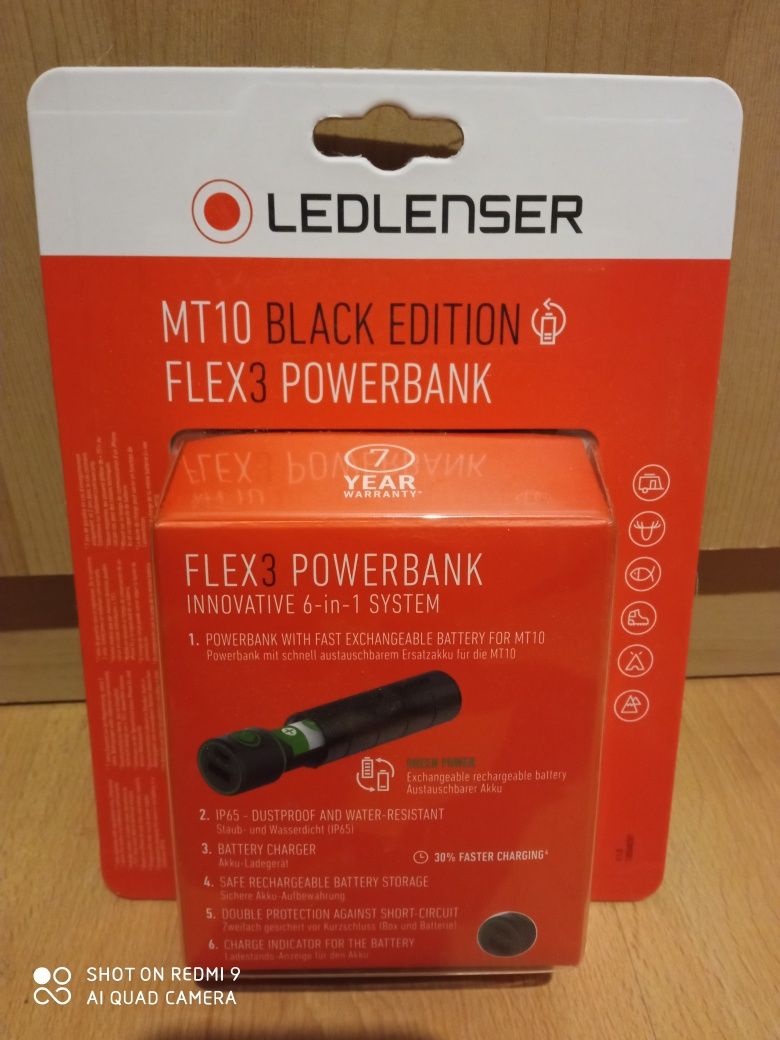 Latarka Ledlenser MT10 z dedykowanym powerbank FLEX3, zestaw, nowe