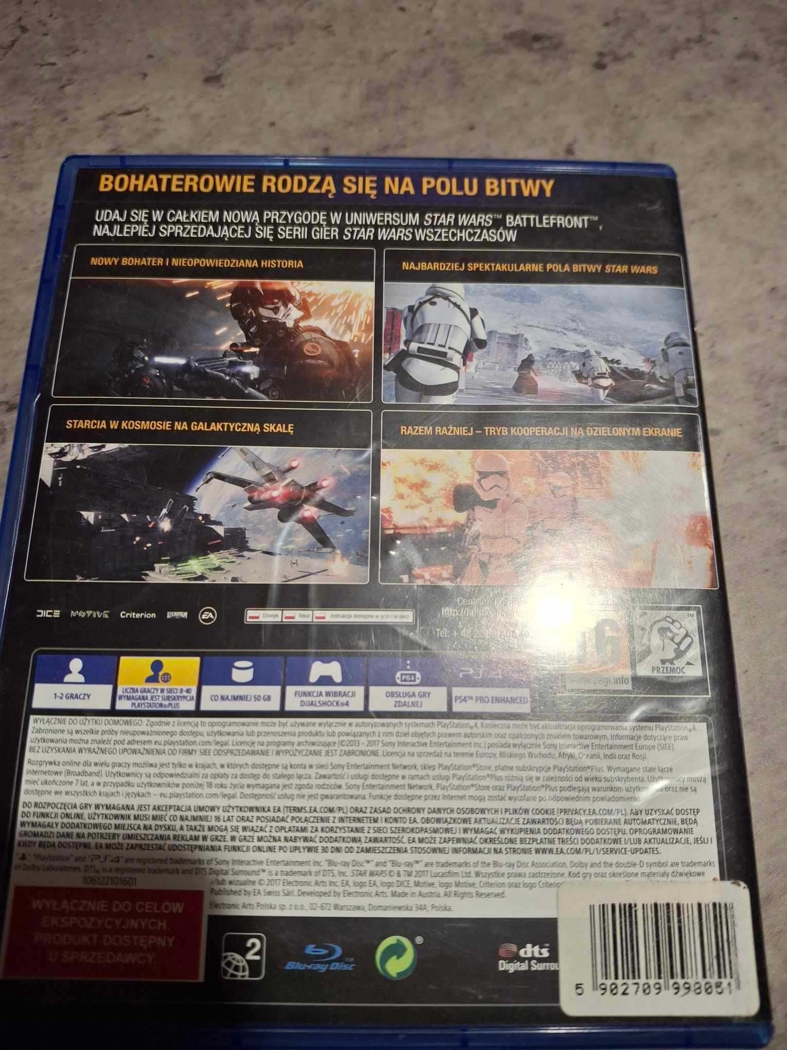 Puste pudełko z gry Star Wars Battlefront II n aPs4