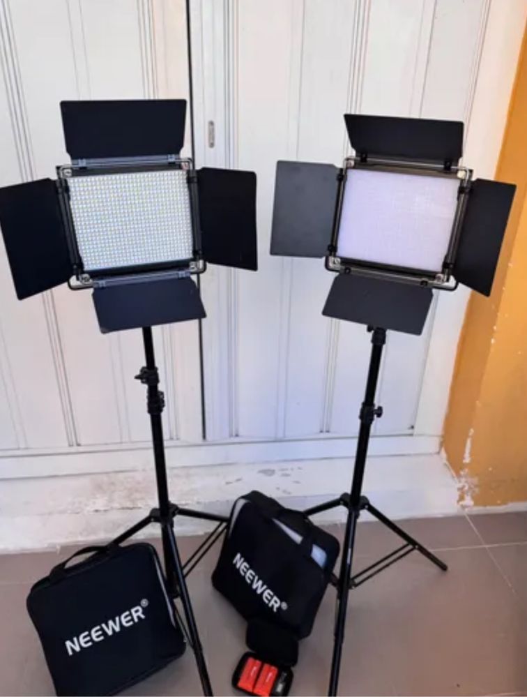 Kit gh5 + objectivas + roning s + leds + tripe
