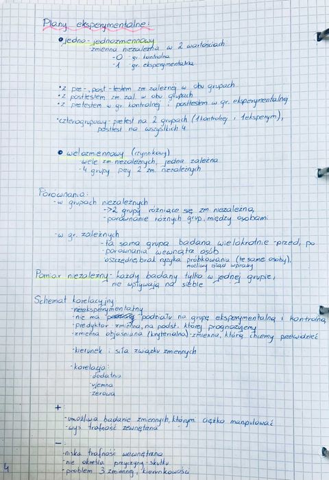 Notatki i skrypty z psychologii 1-3 rok studia materiały do nauki