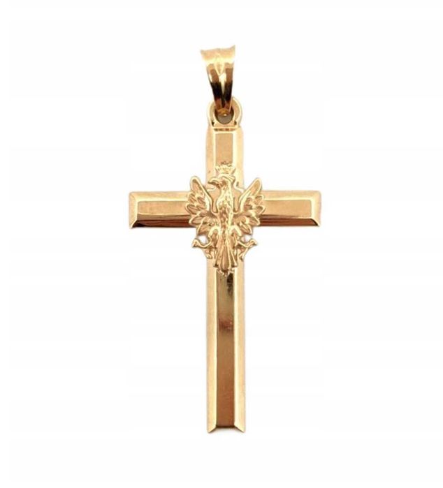 ELEGANCKI Złoty Krzyż Patriotyczny ORZEŁ ZŁOTO p.585 NA PREZENT