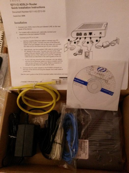 ZHONE 6211-I3 Bridge/Router+USB ADSL2