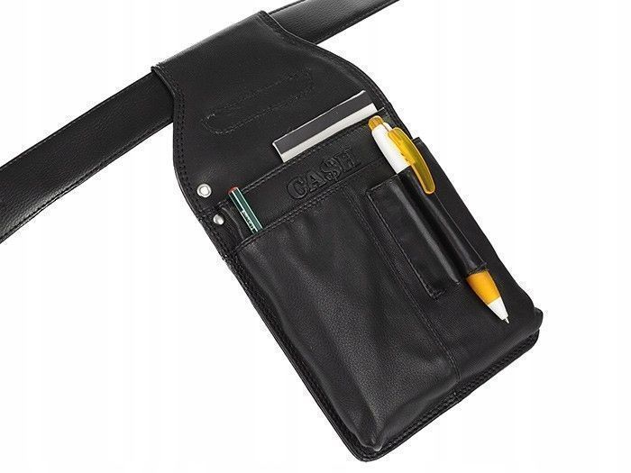 Etui kabura kelnerska skórzana na pasek sakwa na portfel notatki Bag
