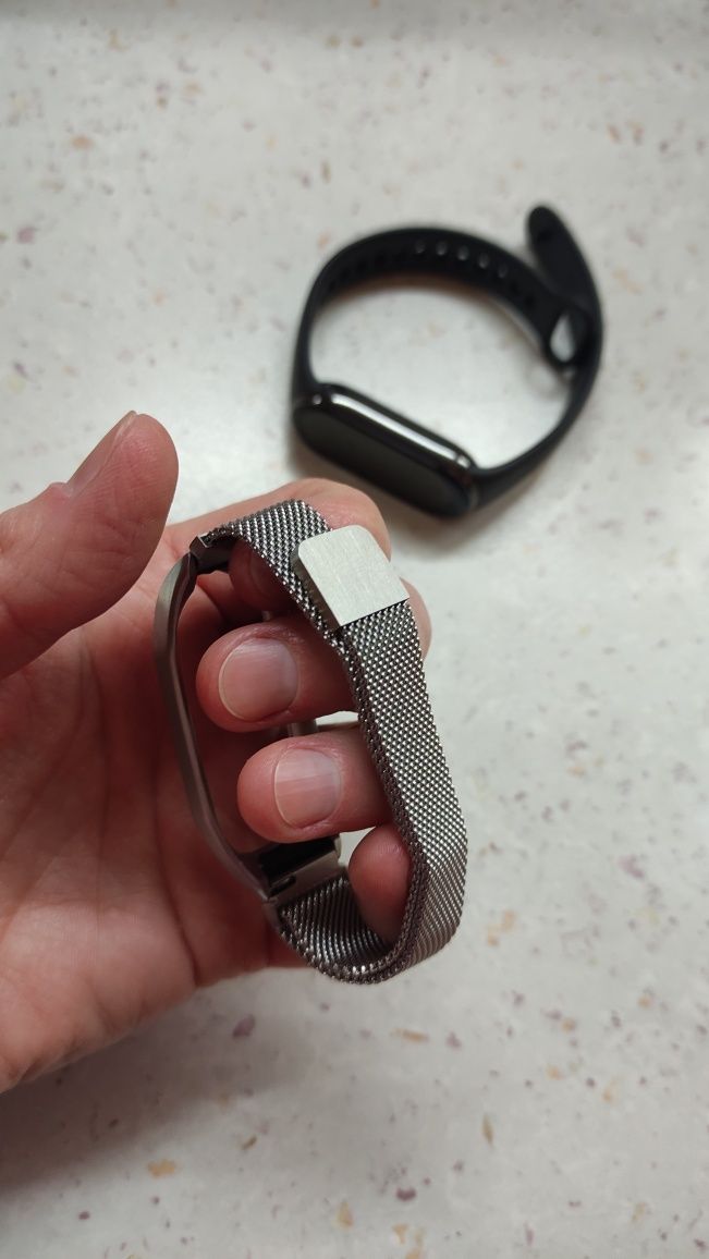 Металевий срібний ремінець для фітнес браслету Xiaomi Mi Band 8
