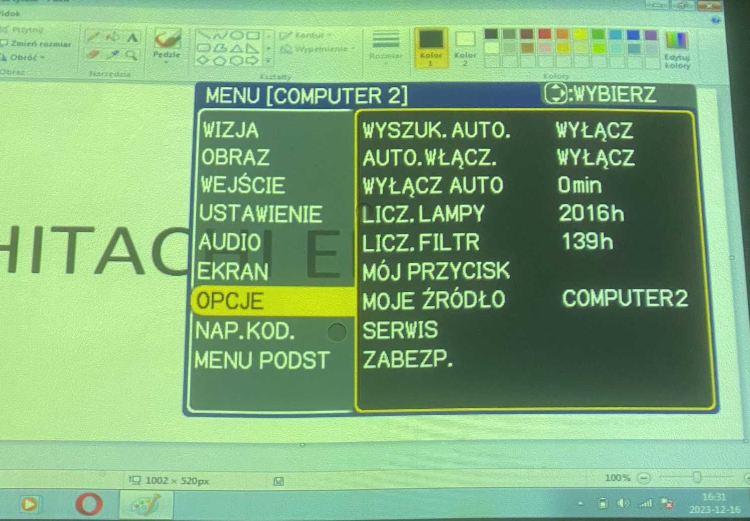 Projektor krótkoogniskowy Hitachi ED-A101 + dodatkowa lampa + pilot