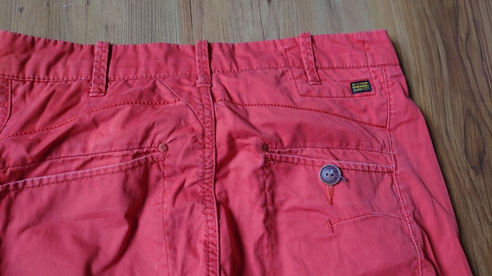 G-Star Raw Chinos 26x32 spodnie damskie koral wiosenne cienkie