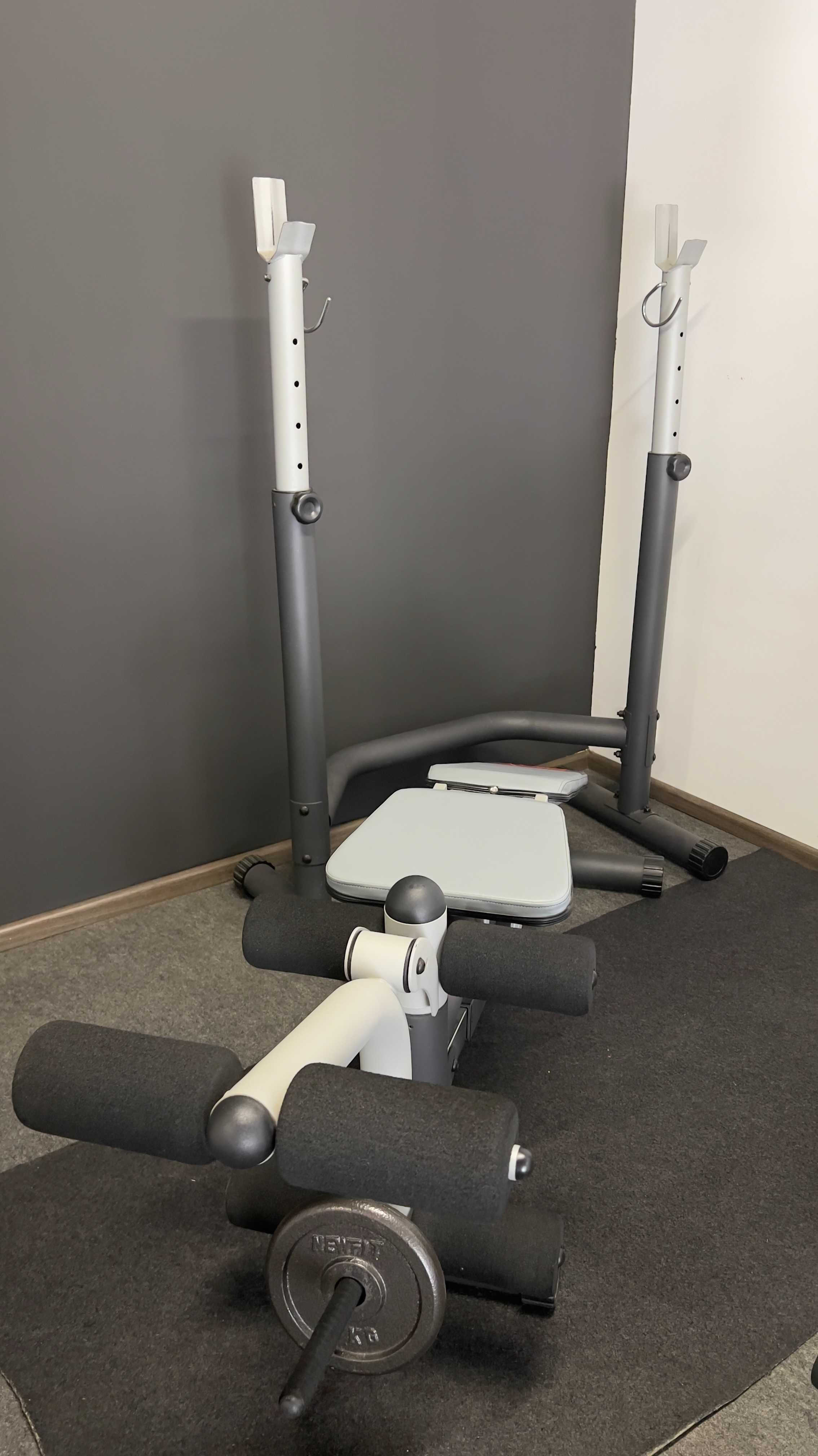 Banco Olímpico DKN + Suporte Ajustável + Sportstech Power Tower PT300