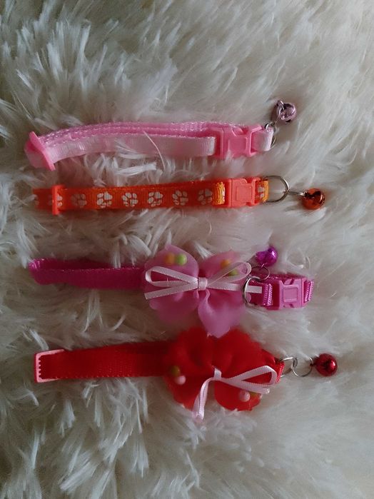 4 sztuki obroża dla suczki obroża z kokardką obroża z dzwoneczkiem