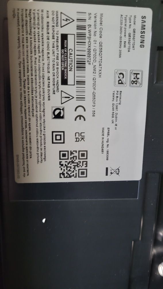 smart 4K 2024r SAMSUNG 55 cali QE55Q77DAT  wifi bluetooth 12 mc gwar