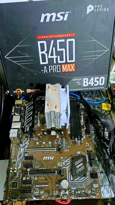 Ryzen 7 2700X ядер8\16 по 4.3Ггц\MSI B450-A PRO MAX\Куллер