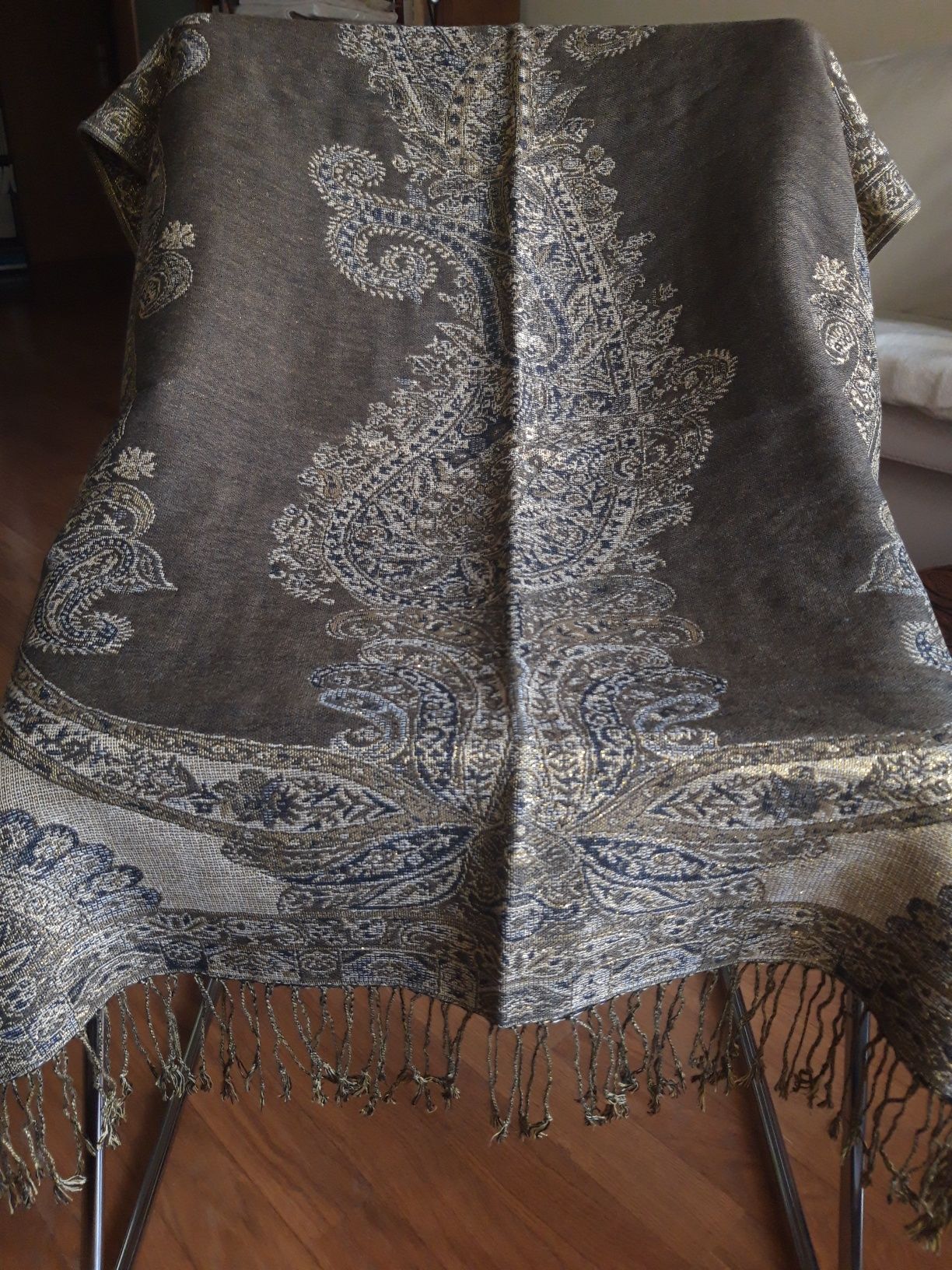 Echarpe pashmina de tons dourados e castanhos - NOVA