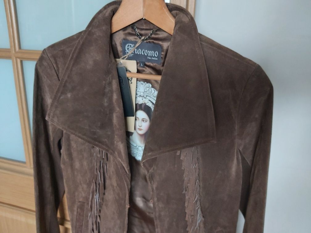 Giacomo The Jacket kurtka  skórzana  zamszowa damska r. L
