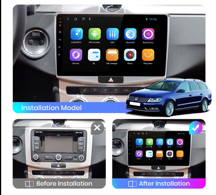 Магнітола volkswagen passat b6,b7 pasat android 12 Автомагнітола VW.