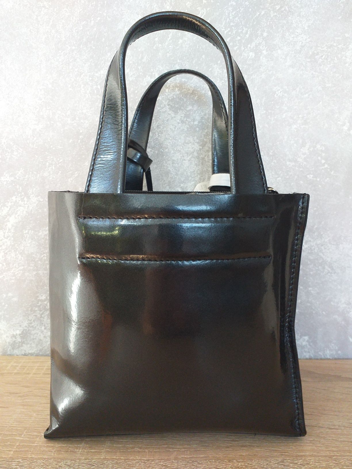 FURLA MINI Divide It Small oryginalna skóra naturalna skórzana torebka