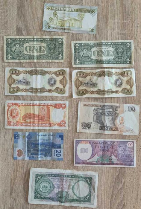 Zestaw 10 banknotów (Afryka + Ameryka)