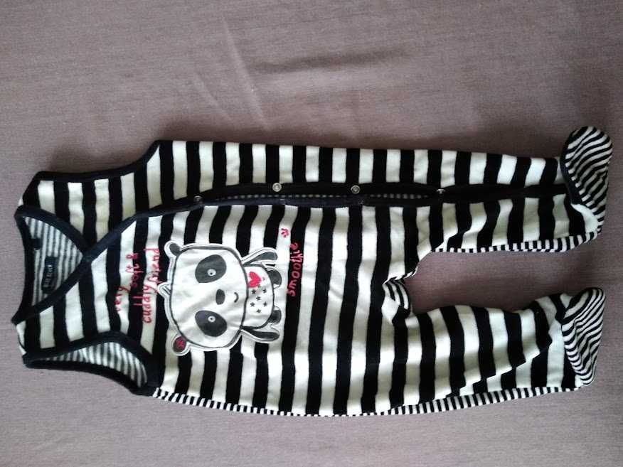 Śpioszki Blue seven z weluru, rozmiar 68, 6-9 m-cy