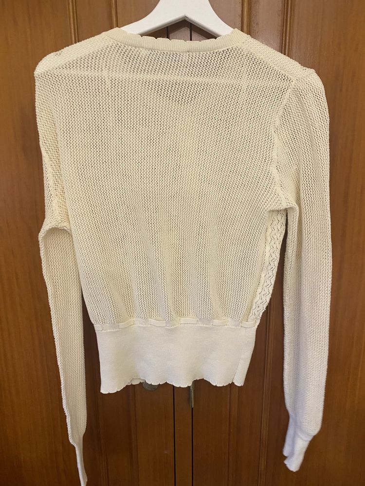 Casaco bege malha renda zara