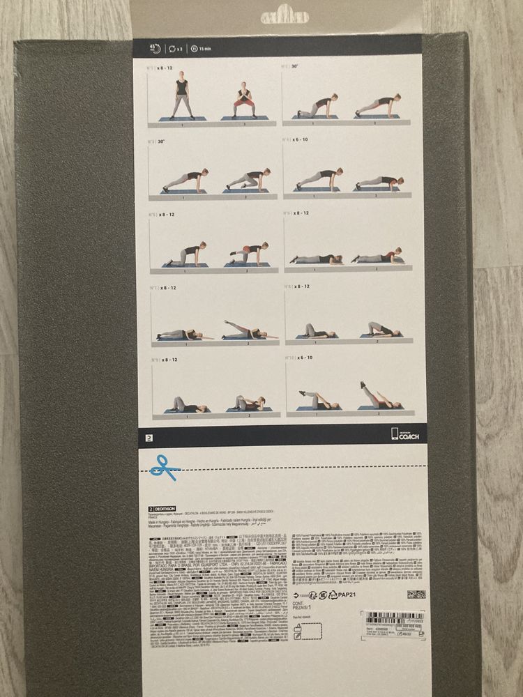 Tapete de Ginástica e Pilates 160 cm x 58 cm x 7 mm Tone Mat Fold Azul