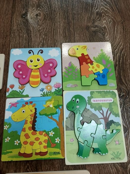 Дерев'яні пазли тварини , машинки