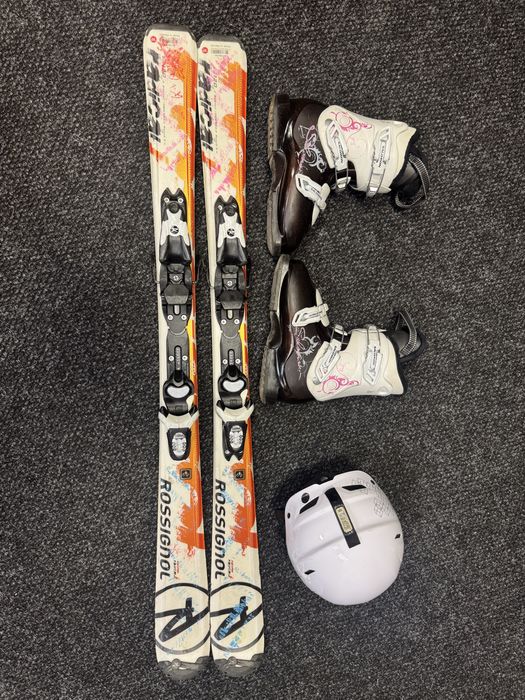 Zestaw Narty Junior Rossignol 120cm + Buty Salomon 23.5cm + Kask Bolle